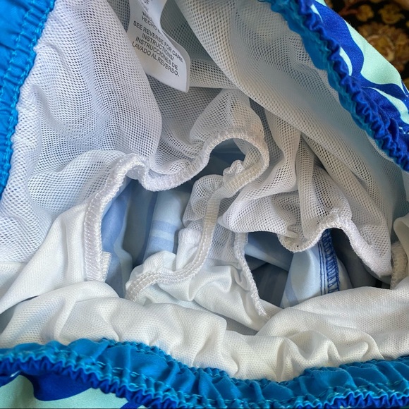 EUC Boys Size Large, Sea-Life Co. Blue Ombre & Stripes & Mesh Liner Swim Trunks - Picture 6 of 9